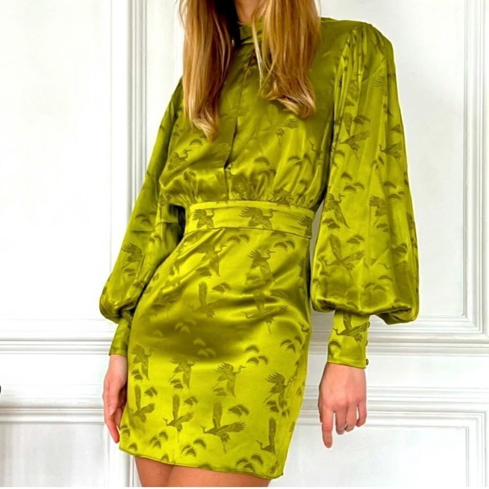 Ronny Kobo Brielle silk jacquard mini dress